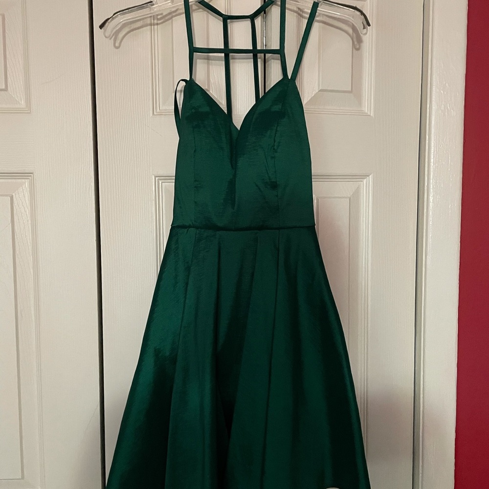 Emerald Green dress.